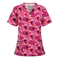 Njoeus ženska odjeća za žene za žene Žene kratki rukav V-izrez V-izrez Radna jednolika bluza Ženska moda na klirensu