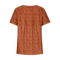 Ženska moda plus veličina kratkih rukava V-izrez za bluzu za bluzu od pulover na vrhu majica