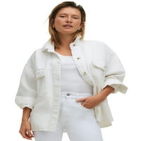 Ellos Women's Plus veličina Veličina jakna od traper majice