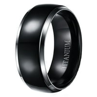 Njegov njen CZ Vjenčani prsten postavio je srebrne crne titanske bendove za njega