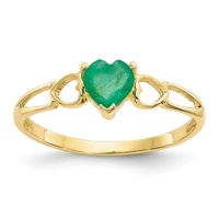 Čvrsti 10k žuto zlato originalno smaragdno zeleno svibanj drago kamenomjenski rodni kamen zaručničke prstene 6,5