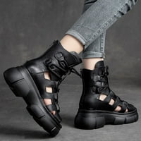 Sandale za ženu Proljeće izdužene rimske guste potplat svestrane cipele za ribu za žene crna veličina 8