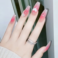 Set Fau nokti Gradijent dizajn Vodootporni ABS Umjetno prešanje Long nokti luksuzni leptir lažni nokti kozmetički materijal