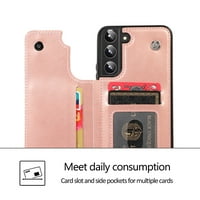 ElePower za Galaxy S PU kožna futrola, multifunkcionalni prekrivač poklopca ugrađenog utora za karticu i višestruki pogled Kickstand Slim punog tjelesne zaštitne ljuske za S23, smeđe