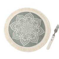 Mandala uzorak okrugli tkani tassel kuhinja placemat coaster