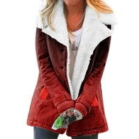 Caicj kaputi za žene Ženske prekrivene lagane jakne zimski casual kaput Zip prednja kratka jakna, parka crvena, m