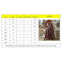 Biayxms ženska boemska dugačka haljina dugačak srušiv za struk struka na plaži Ljeto MIDI haljina