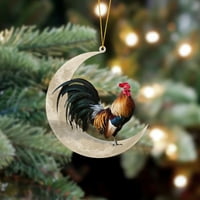Tuš sa zavjesom životinje koje sjede na mjesečinom ukrasima za dvostruko apkrilni viseći privjesak za božićne ukrase stabla prozora zid viseći ukras za dnevnu sobu ukras B akril