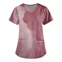 Ženski personalizirani print kratkih rukava V-izrez V-izrez Radni vintage uzorak T-majice Tors za žene