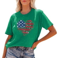 Dan nezavisnosti Love Flag Ispiši majicu kratkih rukava