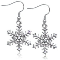 Kakojewelry Snowflake Charm Dangle Minđuše djeverušem Božićni odmor nakit