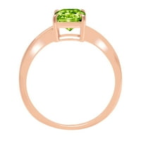 1.0ct zračenje rezano zeleno prirodno peridot 14k ružičasti ružin zlato graviranje izjava godišnjica angažmana vjenčana pasijans prsten veličine 10.75
