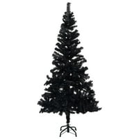 Umjetno božićno drvce sa LED-om i kuglicom Crni 82.7 PVC