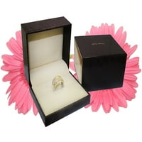 Princeza Crk Crni dijamantni prsten za žene Carat 14k bijelo zlato prong selitaire