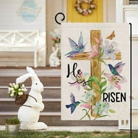 Spring Uskršnji vrt Zastava zečjeg jaja Print Dvostrana FLA Vrtna zastava Kraft poklon zanat