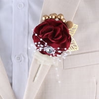 Elegantni vjenčani cvijet zgloba Fau Pearl Cvijet zgloba Elegantni realistični vjenčani dodatak za mladenke djeveruše prilagodljive za posebne za vjenčanje