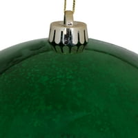 Vickerman 8 Božićna kugla za ukrašavanje, smaragdno sjajno živa završetak, otporna na plastiku, kuricki božićni ukras
