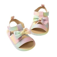 Hirigin baby girls sandale, šareni blistavi bowknot ukrašeni mekane jedine ljetne ravne cipele u zatvorenim vanjskim cipelama