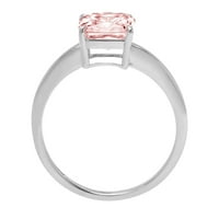 1. CT briljantan Asscher Clear Simulirani dijamant 18k bijeli zlatni pasijans prsten sz 10.25