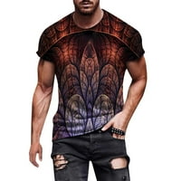 Novost majica za muškarce, muški kratki rukav 3D neto tiskani okrugli vrat Slim Sport Casual pulover Tee majice Bluze vrhovi