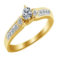 Bijeli prirodni dijamantski obrok prsten u zlatu od 10k ruže