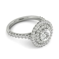 1.25ctw dijamantski halo zaručni prsten u 14K bijelom zlatu