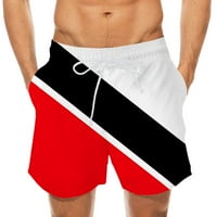 Sdjma Muške atletske kratke hlače za muškarce Ležerne prilike ljetne elastične struke 3D ispisane prugaste kratke hlače za plažu