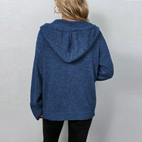 Džemper za kardigan za žene čišćenje žena labavi tamno kolor konop za pletenje kardigan jakna