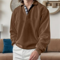 Leey-World Polo majice za muškarce muški casual plairani dugim rukavima s dugim rukavima s dugim rukavima, dugulja s dugim dugim bluza ultra pamuk t