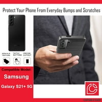 Capsule Case kompatibilan sa Galaxy S Plus [četkani tekstura STROPTROSTI CASTERY HYBRID DUALY sloj kućišta crni poklopac telefona] za Samsung Galaxy S21 + 5g SM-G