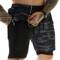 Muške fitness casual kratke hlače, dvostruki džepovi za dvostruke slojeve