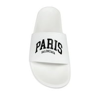 Ženski gradovi Balenciaga Paris Bazen Gumeni klizni sandale u bijeloj boji