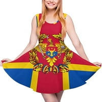 Dardania zastave Ženska ljetna haljina Swing Funny tiskani sandress mini bez rukava