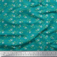 Soimoi Green Silk tkanina točka i frezija cvjetna ispis tkanina od dvorišta široko