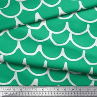 Soimoi Green Heavy Satin tkanina krivulja Ručna izvučena tkanina otisci sa dvorištem široko