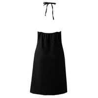 Ernkv ženska trendi mini labava haljina od punog rukava bez rukava, elegantna plaža slobodno vrijeme Retro Kuća za odmor modna ljetna klirenca crna xl