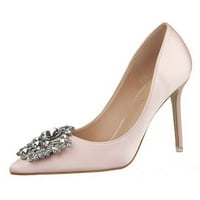Spekantirane prste visoke pete tanke potpetica plitke rhinestone elegantne tanke ružičaste pješačke cipele za žene Božićne veličine 41