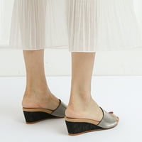 Sandale za žene modne proljeće ljetne sandale klina peta otvorena prsta puna boja udoban i jednostavan casual stil