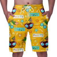 Muške havajske printske kratke hlače plivaju trunke za dječake casual lagane elastične strugove za vuču navodnice Brzo sušenje sa džepovima -8xl veličine, kokosovo, žute boje