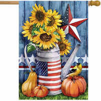 Američka jesenja primitivna kuća zastava jesen patriotski suncokretovi 28 40