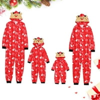 SPFTM božićna porodica podudaranje odjeće Loungewear Pajama set snjegao s kapuljačom od tiskani božićne pidžame za porodicu