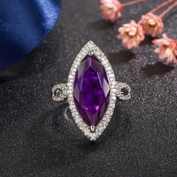 Keusen Amethyst i dijamantni prsten za žene Modni nakit Popularni dodaci