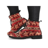 Tenmi Dame Boots Clear Up Up kožni čizmi Vintage kratki boli cvjetni čizme Rad vodootporan modni crveni 6,5