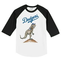 Toddler Tiny Turpap bijeli crni los Angeles Dodgers TT re raglan rukav majica
