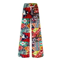 Yubatuo pantalone za žene modne ležerne modne tiskane labave udobne joge široke nogalne hlače ženske hlače