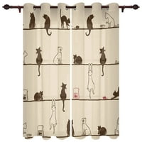 Luksuzna zavjesa za zavjese mačka kućni ljubimac slatki hotel Početna Dnevna soba Kuhinjski dekoracija spavaće sobe Prozirna poliesterska zavjesa