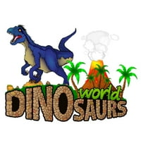 Dinosaurusi Svjetska ploča tkanine - Bijela