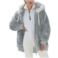 Augper Women Plus size Zimska topala topla mekani vanjski obložen kaput sa kapuljačom