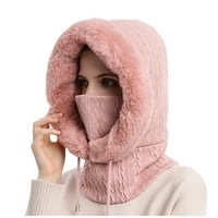 Zimi topli debeli plišani šešir za zaštitu maska ​​za zaštitu od punog lica za žene neprobojna Fuzzy Fleece Sherpa Cap Bib maska ​​za skijanje jahanje