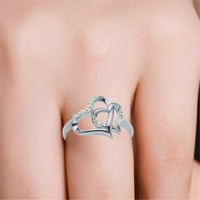 Xinqinghao srce-srčano ženski dijamantski zaručnički prsten kreativni nakit love gif srebrna 7